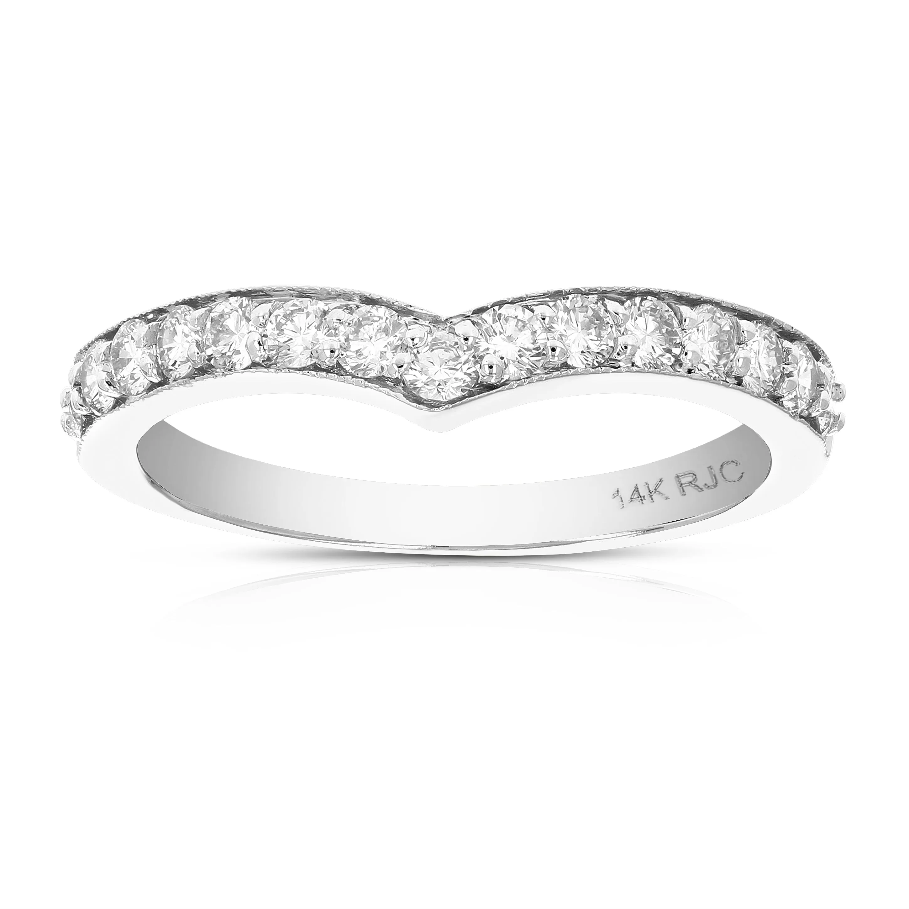 0.18 cttw to 1 cttw Diamond V-Shape Wedding Band in 14k Gold