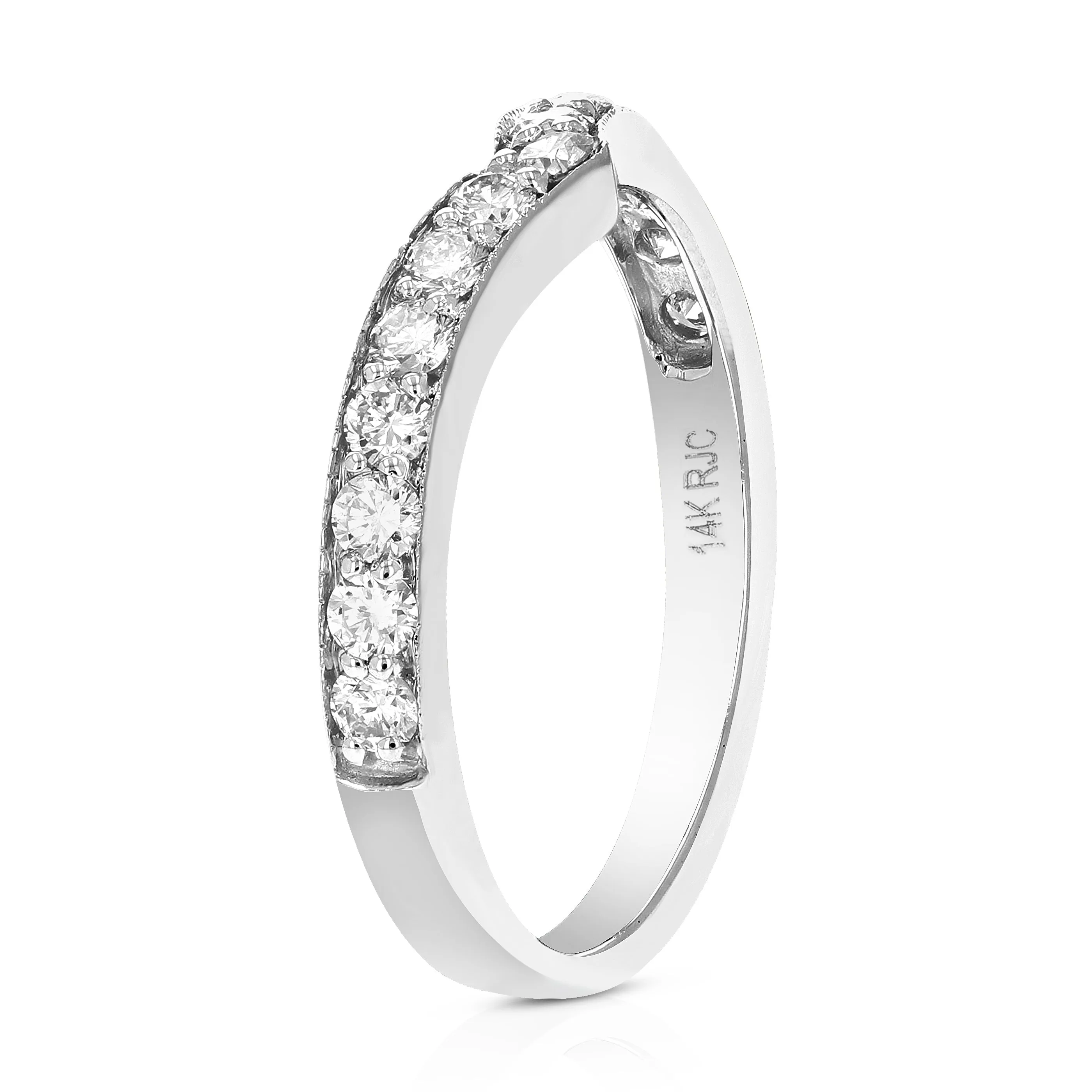 0.18 cttw to 1 cttw Diamond V-Shape Wedding Band in 14k Gold