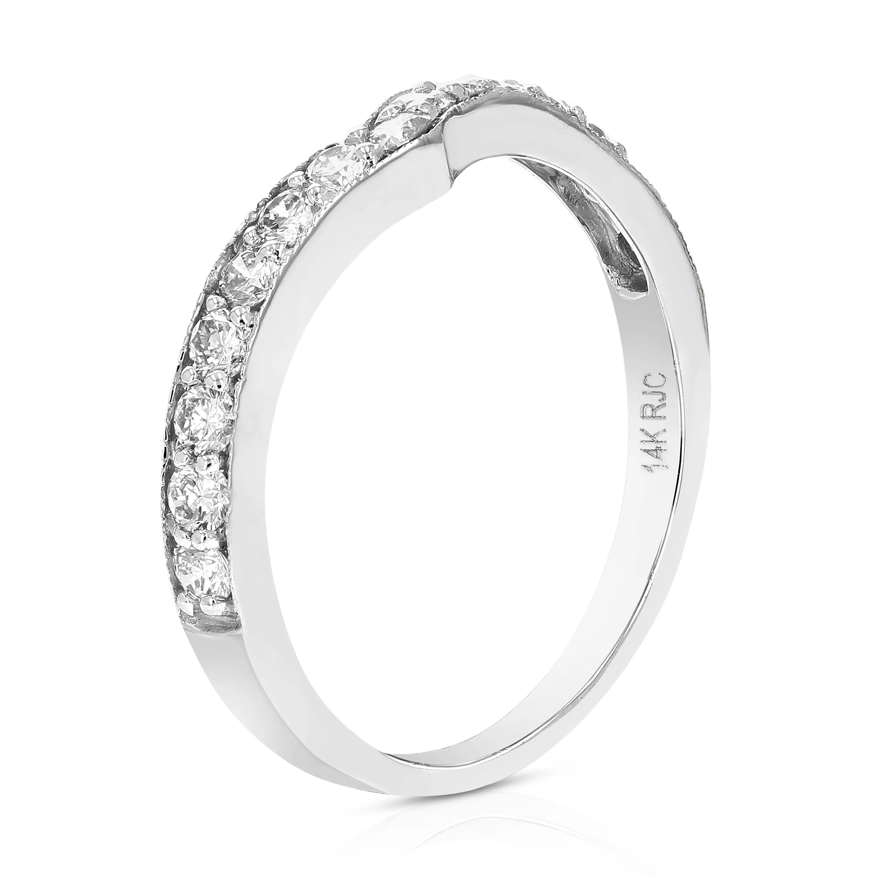 0.18 cttw to 1 cttw Diamond V-Shape Wedding Band in 14k Gold