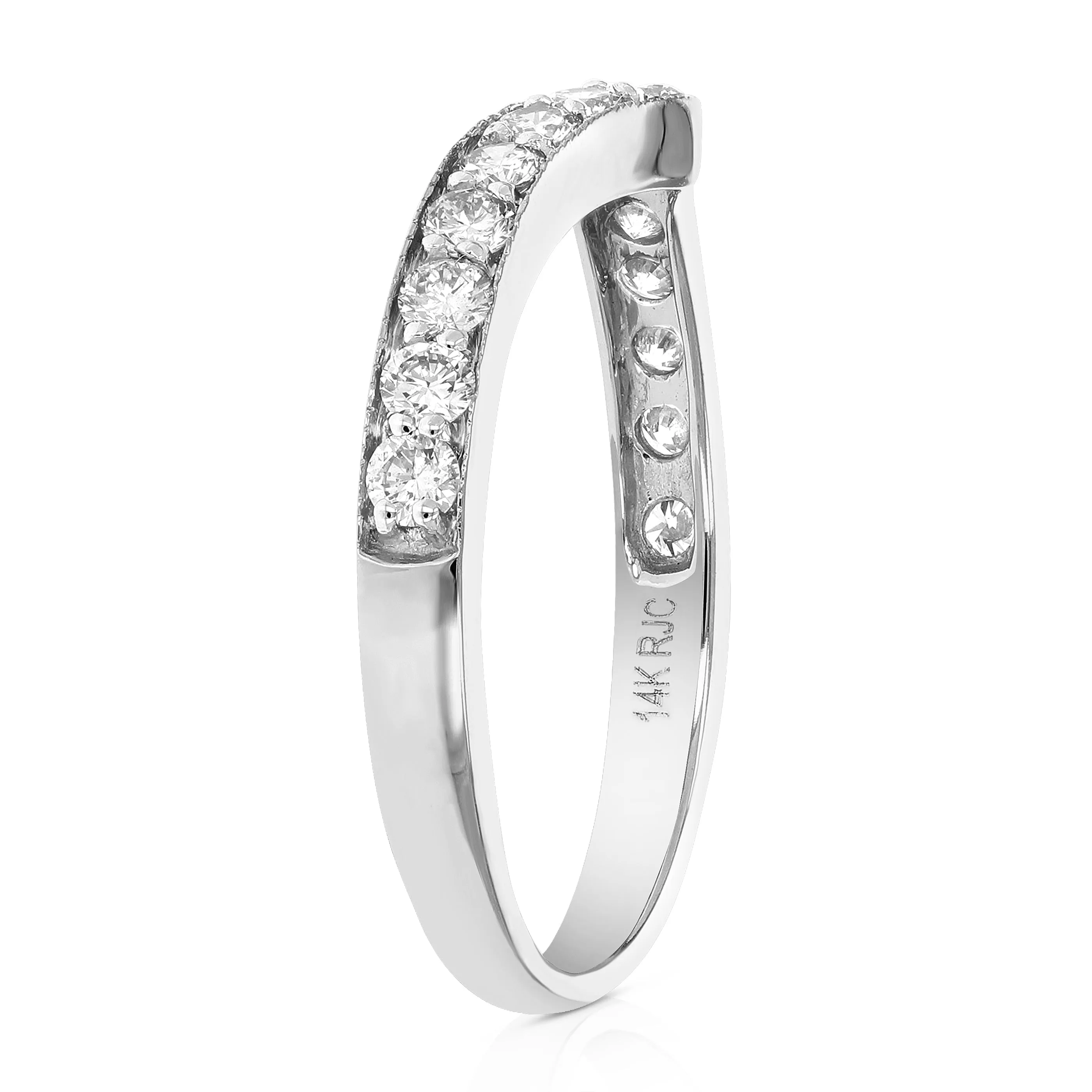 0.18 cttw to 1 cttw Diamond V-Shape Wedding Band in 14k Gold