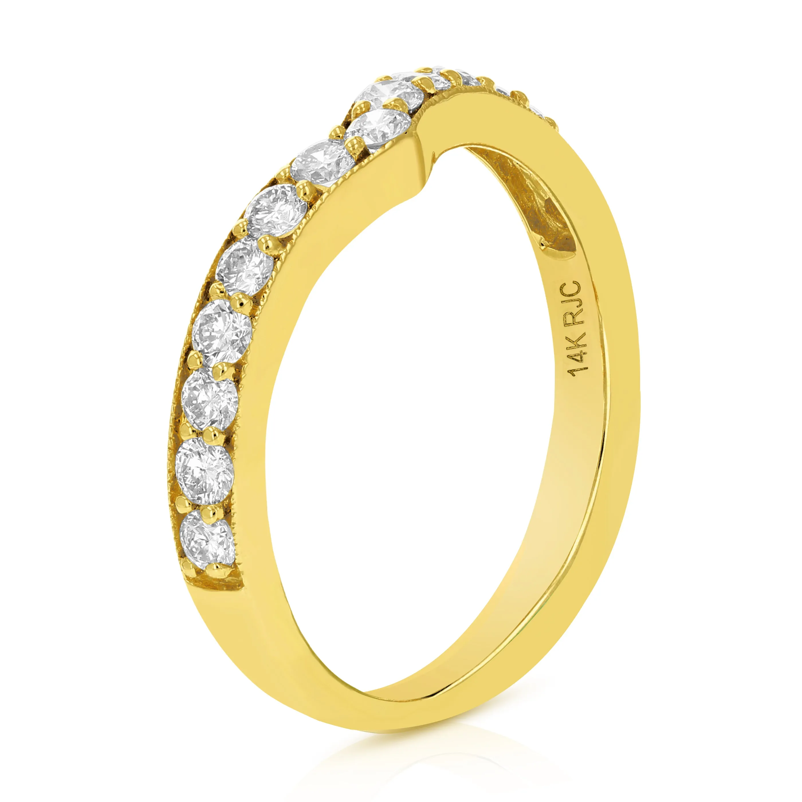 0.18 cttw to 1 cttw Diamond V-Shape Wedding Band in 14k Gold