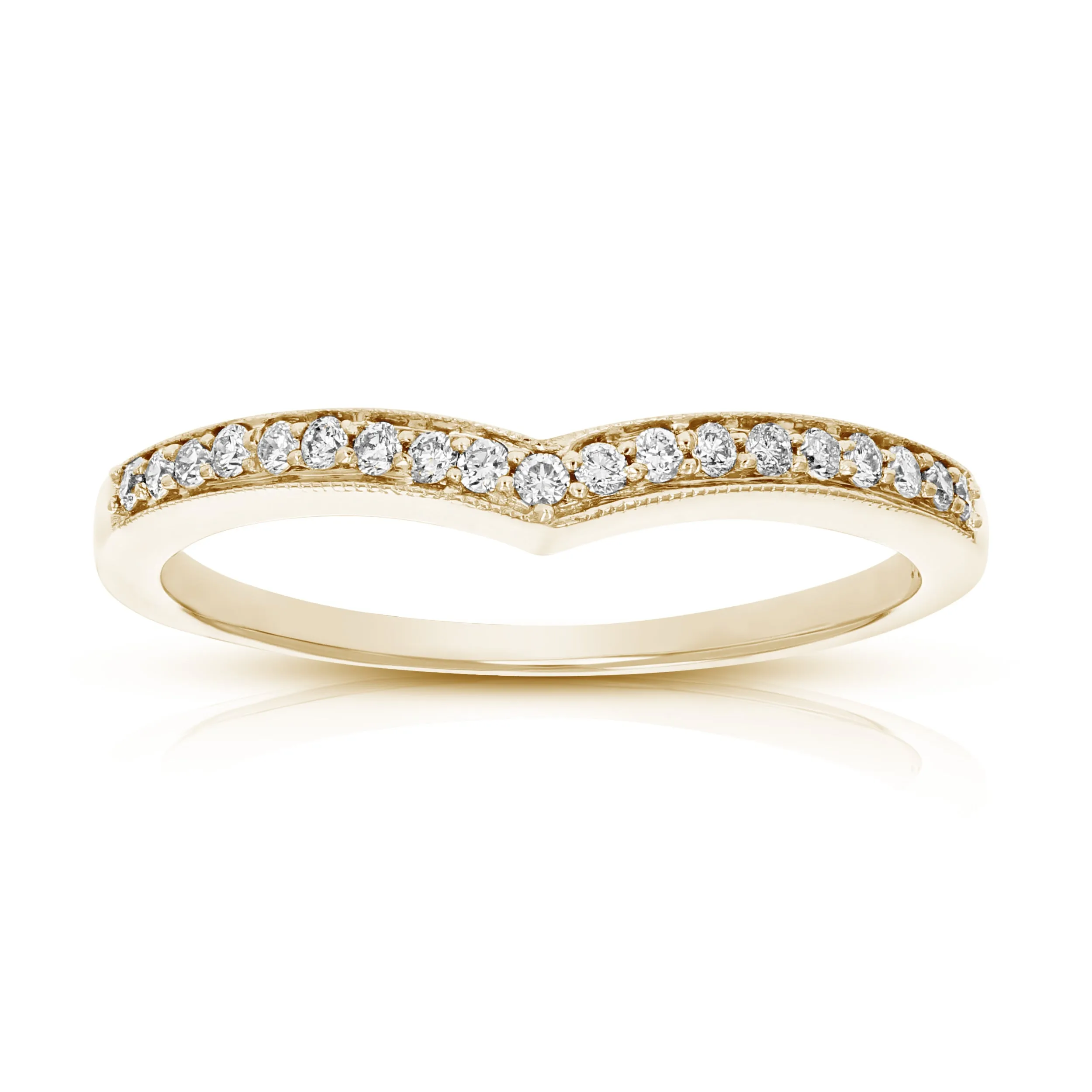 0.18 cttw to 1 cttw Diamond V-Shape Wedding Band in 14k Gold