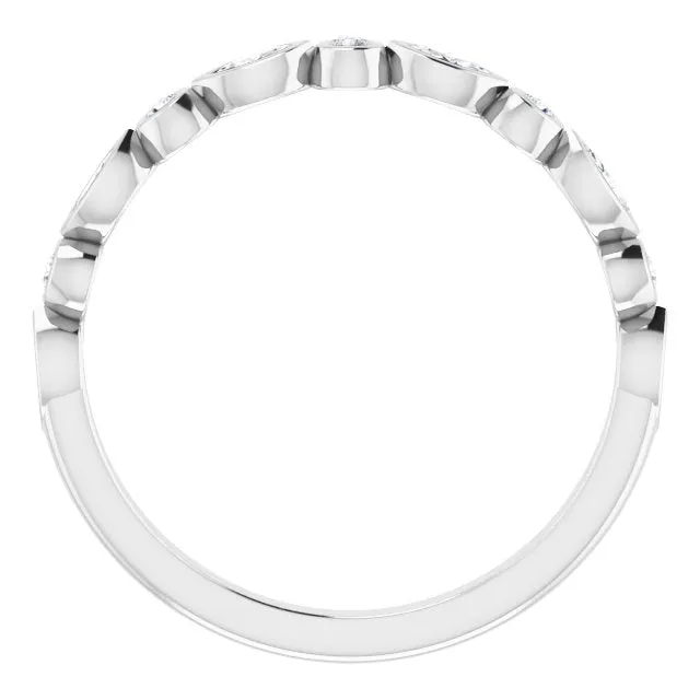 0.27 ct. Marquise And Round Diamond Wedding Band Bezel Set Anniversary Ring