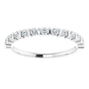 0.37 ct. Round Cut Diamond Wedding Band Bar Set Anniversary Ring