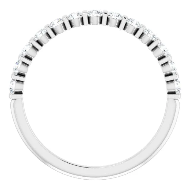 0.37 ct. Round Cut Diamond Wedding Band Bar Set Anniversary Ring