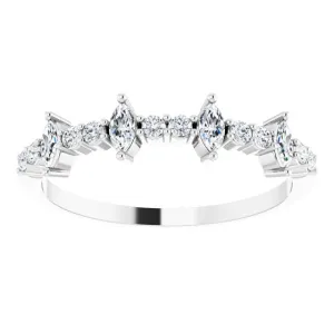 0.41 ct. Marquise And Round Diamond Wedding Band