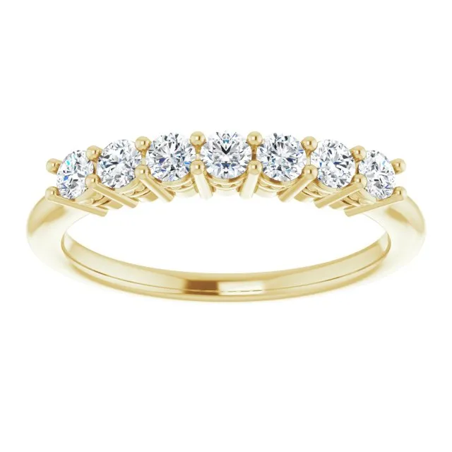 0.42 ct. Round Cut Diamond Wedding Band 7 Stone Anniversary Ring