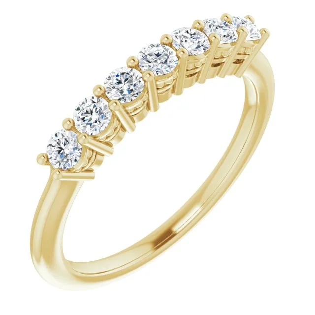 0.42 ct. Round Cut Diamond Wedding Band 7 Stone Anniversary Ring