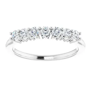 0.42 ct. Round Cut Diamond Wedding Band 7 Stone Anniversary Ring