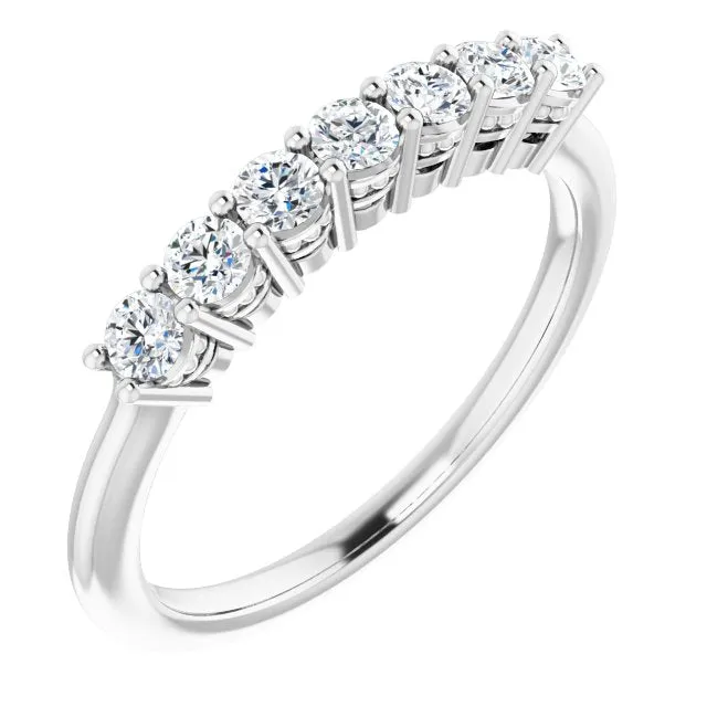 0.42 ct. Round Cut Diamond Wedding Band 7 Stone Anniversary Ring