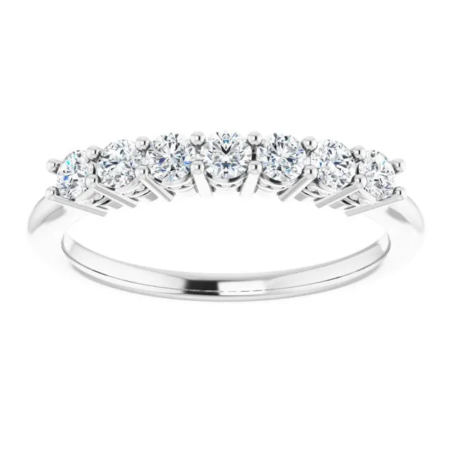 0.42 ct. Round Cut Diamond Wedding Band 7 Stone Anniversary Ring
