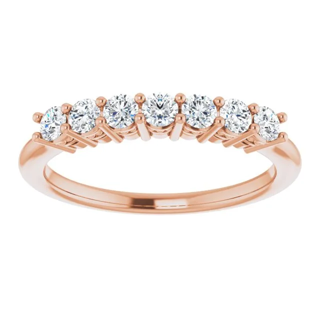0.42 ct. Round Cut Diamond Wedding Band 7 Stone Anniversary Ring