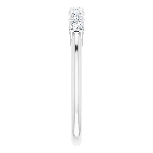 0.42 ct. Round Cut Diamond Wedding Band 7 Stone Anniversary Ring