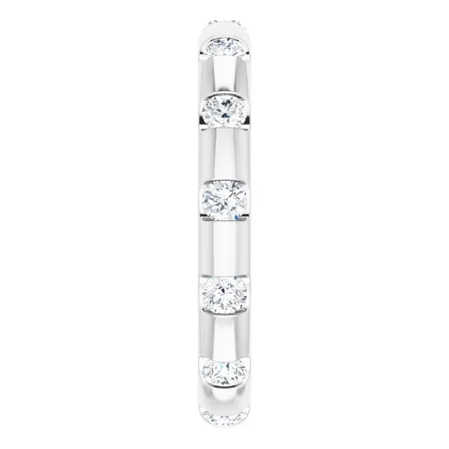 0.45 ct. Round Diamond  Eternity Band Half Bezel Ring