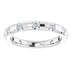 0.45 ct. Round Diamond  Eternity Band Half Bezel Ring
