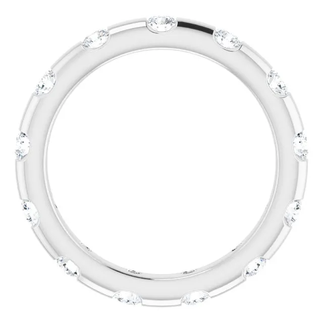 0.45 ct. Round Diamond  Eternity Band Half Bezel Ring