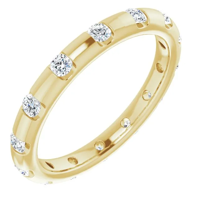 0.45 ct. Round Diamond  Eternity Band Half Bezel Ring