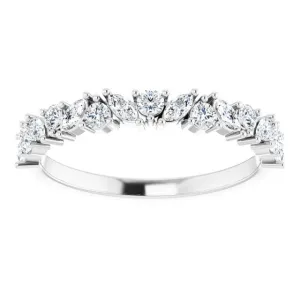 0.50 ct. Prong Set Marquise And Round Diamond Wedding Band