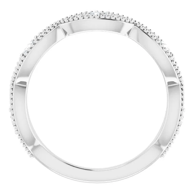 0.50 ct. Round Cut Diamond Wedding Band Milgrain Accent Ring