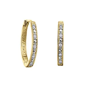 0.50 TDW Diamond 10K Yellow Gold Hoop Earrings
