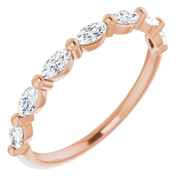 0.70 ct. East West Set Marquise Diamond Shared Prong Wedding Band