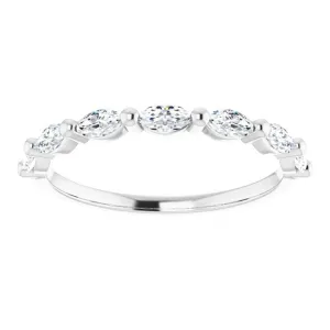 0.70 ct. East West Set Marquise Diamond Shared Prong Wedding Band