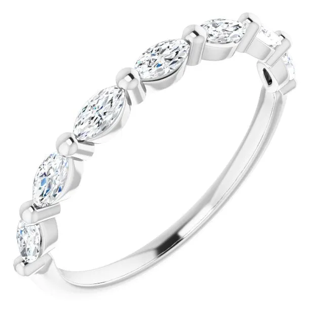 0.70 ct. East West Set Marquise Diamond Shared Prong Wedding Band