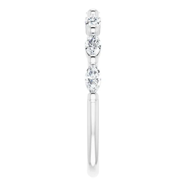 0.70 ct. East West Set Marquise Diamond Shared Prong Wedding Band