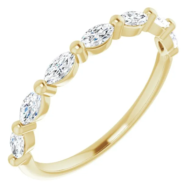 0.70 ct. East West Set Marquise Diamond Shared Prong Wedding Band