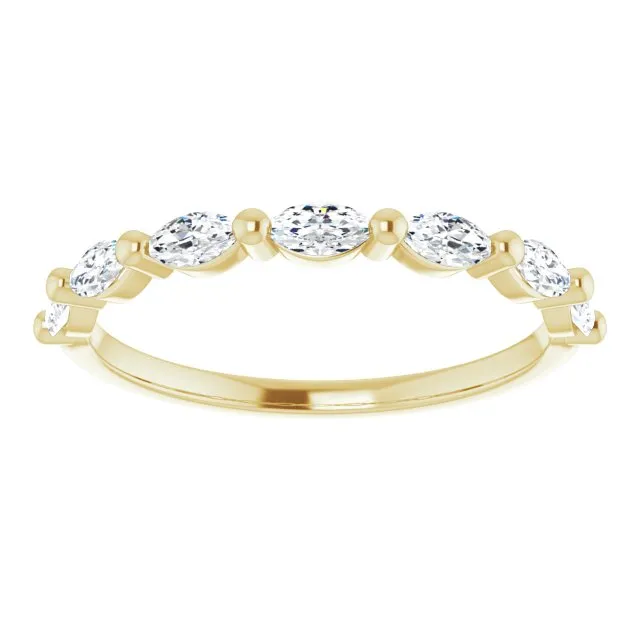 0.70 ct. East West Set Marquise Diamond Shared Prong Wedding Band