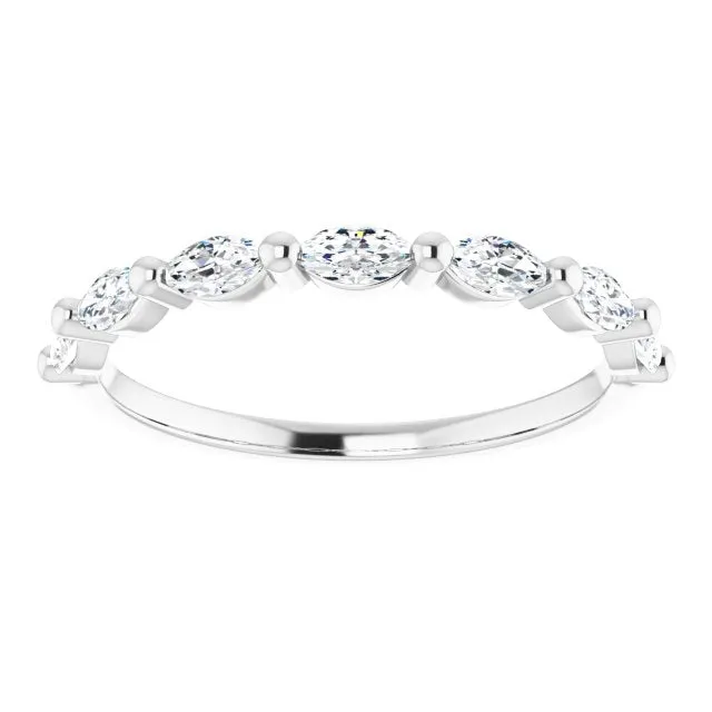 0.70 ct. East West Set Marquise Diamond Shared Prong Wedding Band
