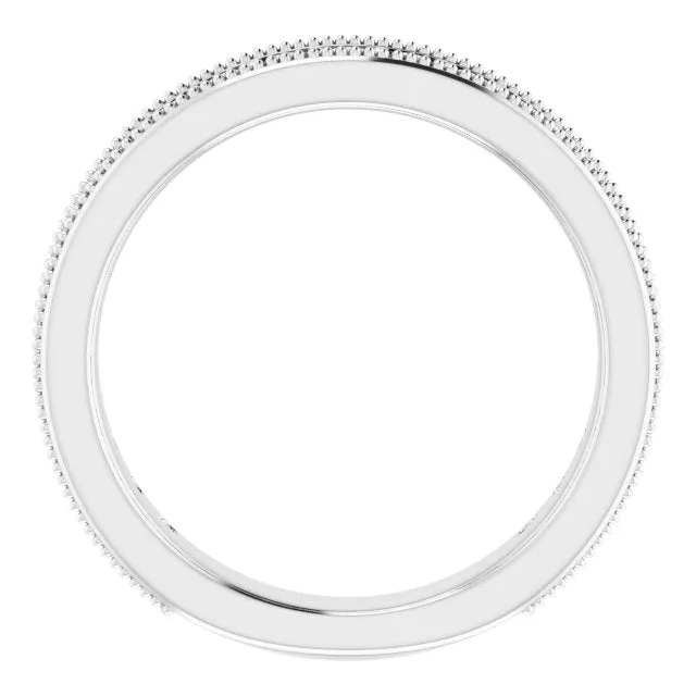0.75 ct. Round Cut Diamond Milgrain Accent Wedding Band