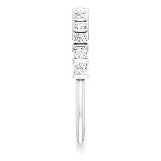0.78 ct. Princess Cut Diamond Wedding Band Bar Set Anniversary Ring