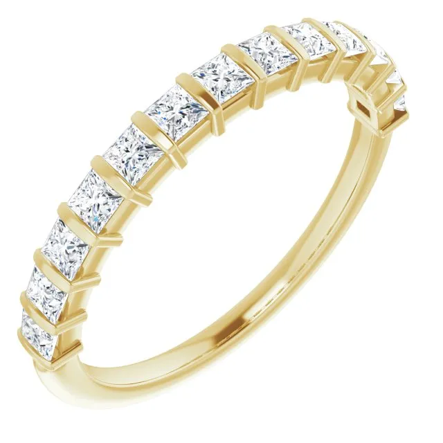 0.78 ct. Princess Cut Diamond Wedding Band Bar Set Anniversary Ring