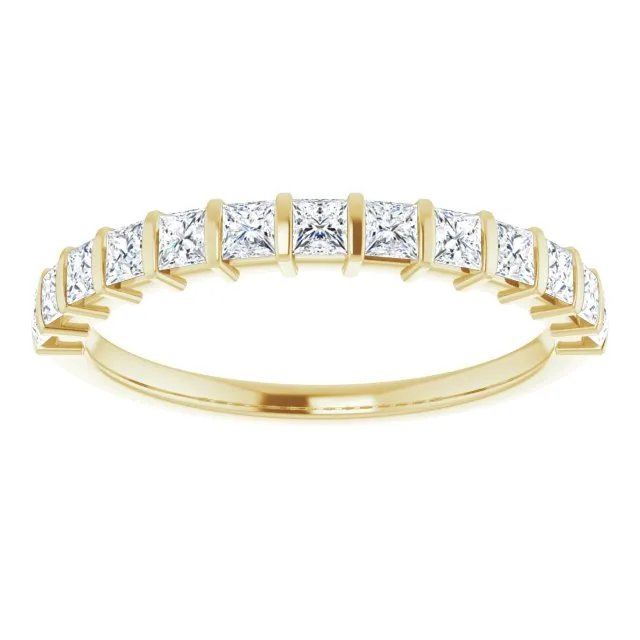 0.78 ct. Princess Cut Diamond Wedding Band Bar Set Anniversary Ring