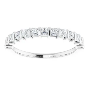 0.78 ct. Princess Cut Diamond Wedding Band Bar Set Anniversary Ring
