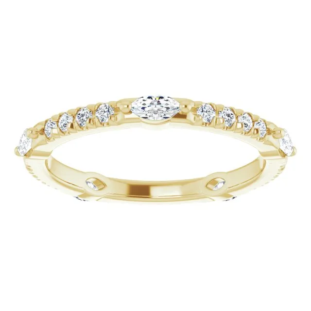 0.80 ct. Prong Set  Marquise & Round Diamond Eternity Band