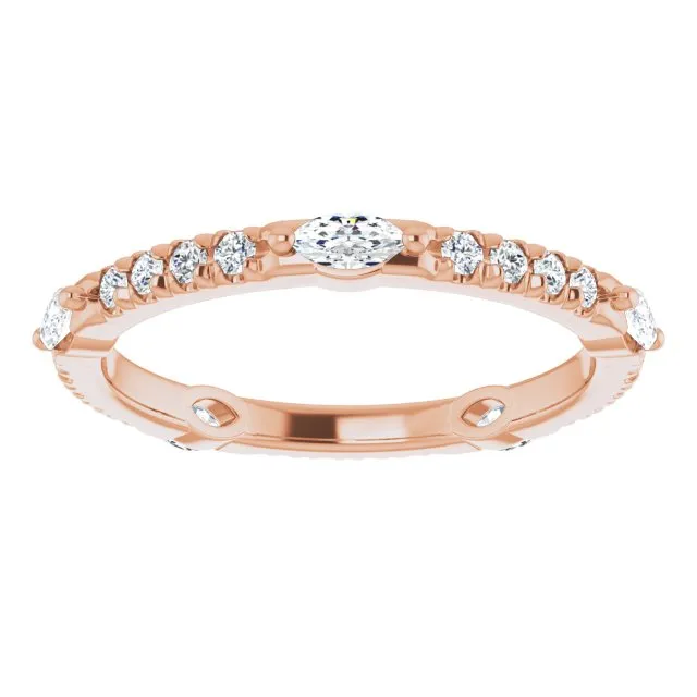 0.80 ct. Prong Set  Marquise & Round Diamond Eternity Band
