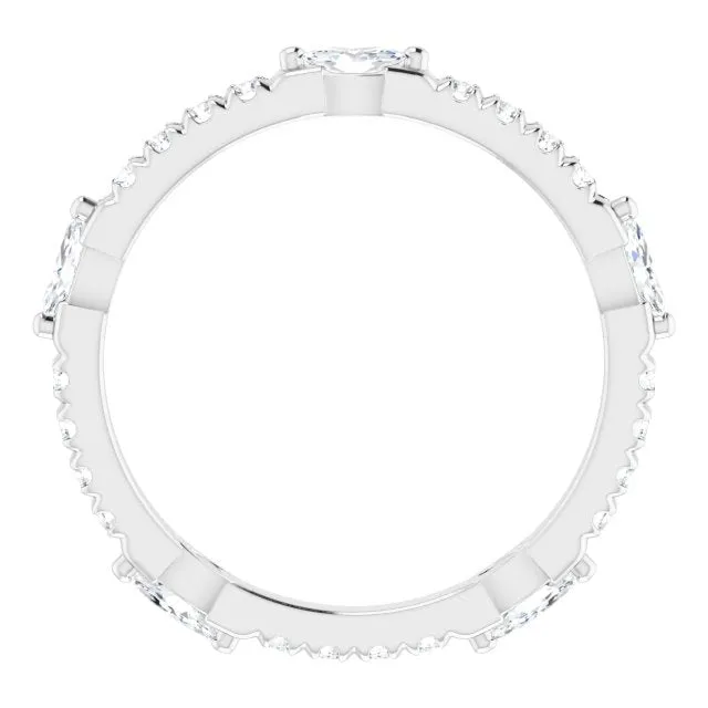 0.80 ct. Prong Set  Marquise & Round Diamond Eternity Band