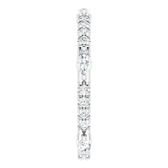 0.80 ct. Prong Set  Marquise & Round Diamond Eternity Band