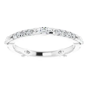 0.80 ct. Prong Set  Marquise & Round Diamond Eternity Band