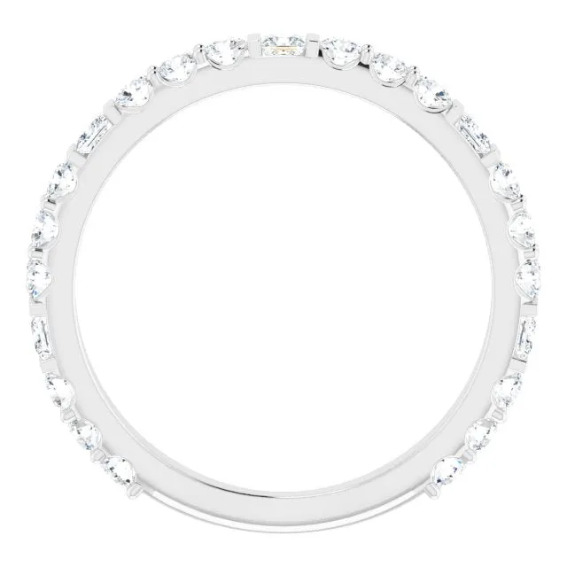 0.84 ct.  Princess & Round Cut Diamond Wedding Band