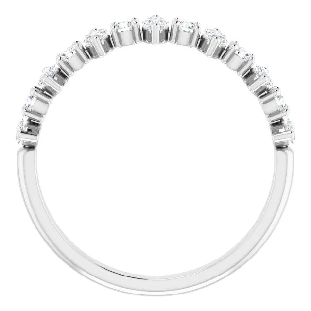 0.88 ct. Prong Set Marquise And Round Diamond Wedding Band