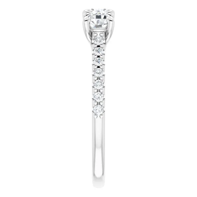 0.90 ct.  Round Cut Diamond Wedding Band 3 Stone Anniversary Ring