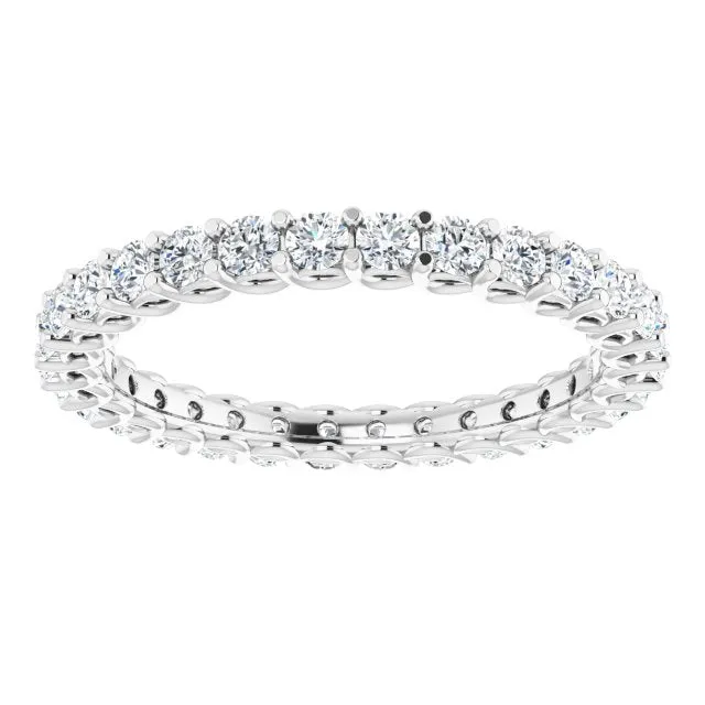 0.90 ct. Round Diamond Eternity Band Trellis Setting