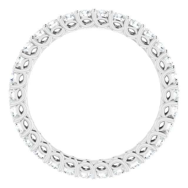 0.90 ct. Round Diamond Eternity Band Trellis Setting