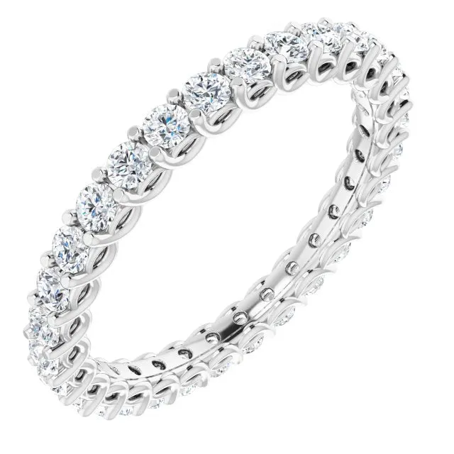 0.90 ct. Round Diamond Eternity Band Trellis Setting