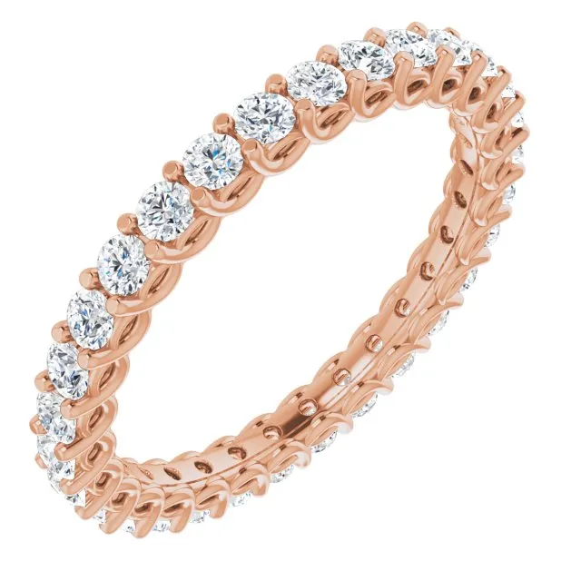 0.90 ct. Round Diamond Eternity Band Trellis Setting