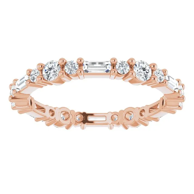 0.96 ct.  Baguette & Round Diamond Eternity Band
