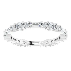 0.96 ct.  Baguette & Round Diamond Eternity Band